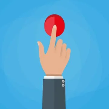 Hand touch button vector illustration. Stock Illustration