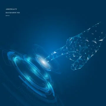 Hand touch the future abstract background innovation concept vector illustrat Stock Illustration