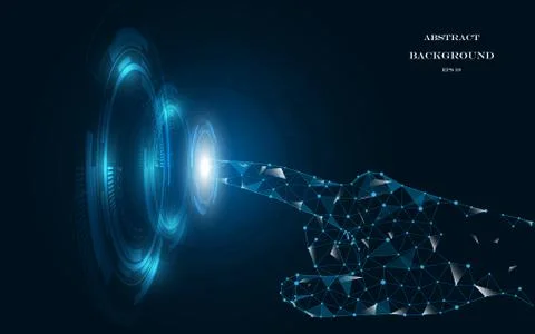 Hand touch the future abstract background innovation concept Stock Illustration