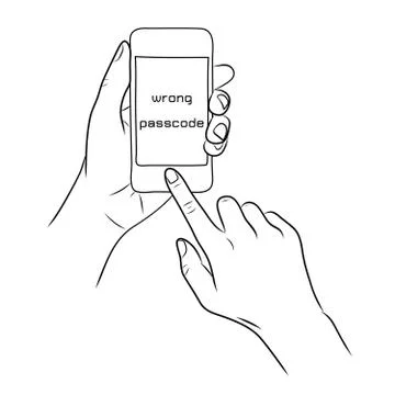 Hand touch the home button on smart phone Stock Illustration