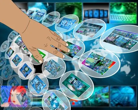 Hand touch 库存插图