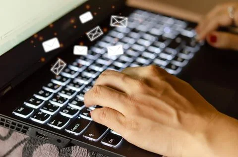 Hand touch keyboard computer icons Stock Photos