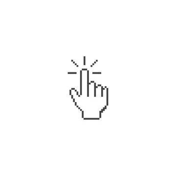 Hand touch, pointer. Pixel art line icon vector icon illustration 스톡 일러스트