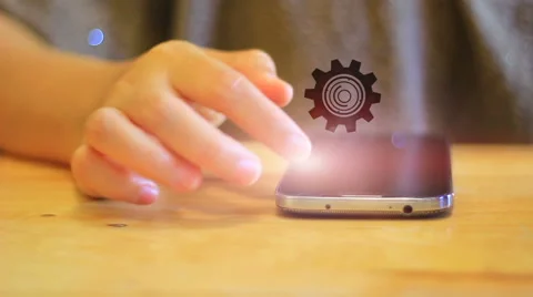 Hand touch screen smart phone.Digital technology concept,Social media Stock Footage 64807891