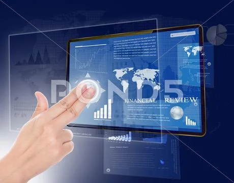 Hand with touch screen technology Stock Illustration