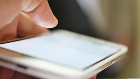 Hand touch on smart phone touchscreen. Stock Footage 84051288