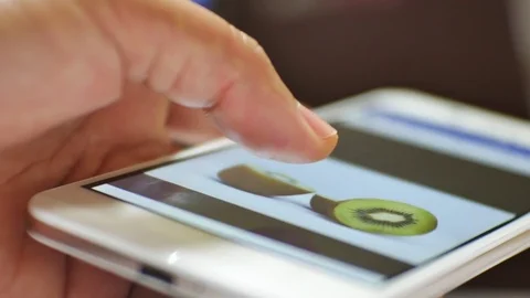 Hand touch on smart phone touchscreen. Stock Footage 84051325