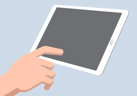 A hand touch tablet - Vector Illustration Stock Illustration