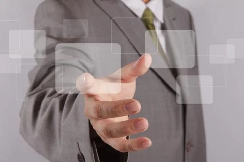 Hand touch the touch screen interface Stock Illustration