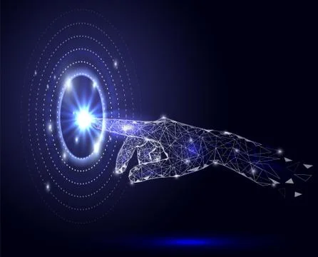 Hand touch vector geometric polygonal art background Stock Illustration