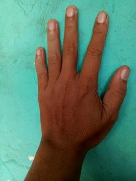 Hand touch the wall Stock Photos