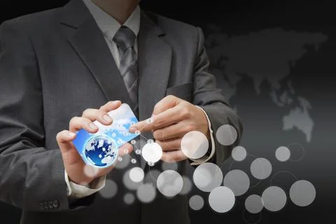 Hand touch y icon from mobile phone Stock Illustration
