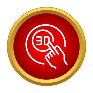 Hand touching 3d pressure sensitive display icon Stock Illustration