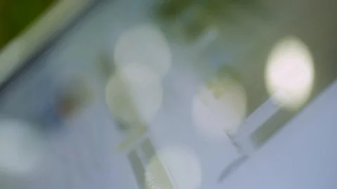 Hand touching big screen and scrolling down  Stock Footage 112950947