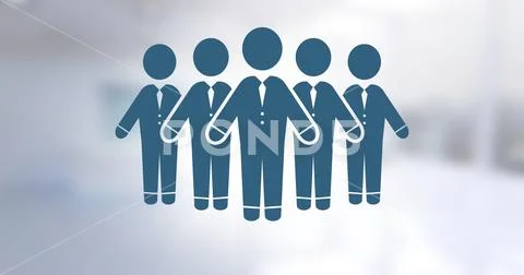 Hand touching business people group icon Stock Illustration