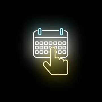 Hand touching calendar interface for scheduling event Ilustração Stock