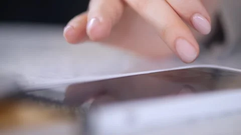 Hand is touching a cell phone screen Stock Footage 307498407