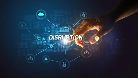 Hand touching cybersecurity button 写真素材