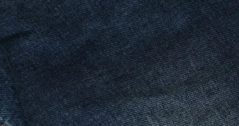 Hand Touching Denim Fabric Surface Stock Footage 293684511