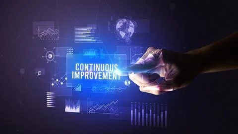 Hand touching digital button, modern technology concept Stock Photos