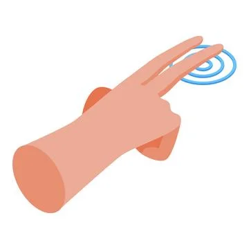Hand touching digital screen using two fingers Stockillustratie