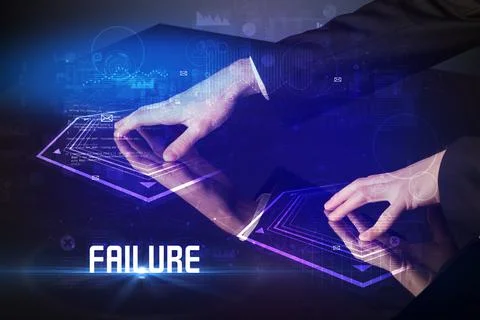 Hand touching digital table concept Foto stock