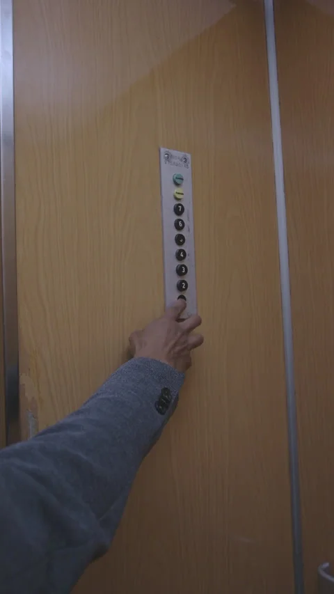 Hand touching the elevator number. Stock Footage 290160999