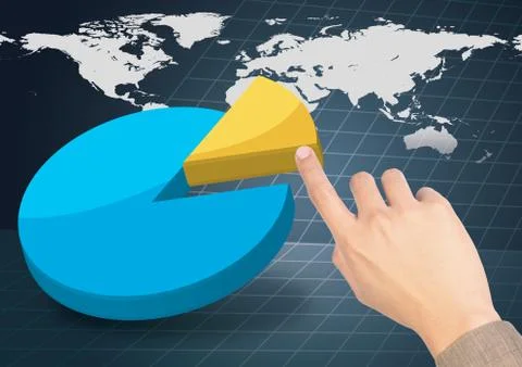 Hand  touching  graph Stock Photos