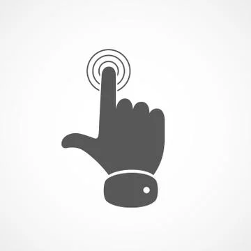 Hand touching icon. Vector illustration. Stock Illustration