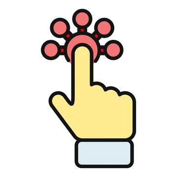 Hand touching interconnected points digital interface selecting option 스톡 일러스트