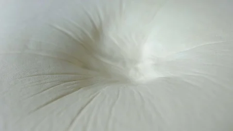 Hand is touching a memory foam mattress Stock Footage
