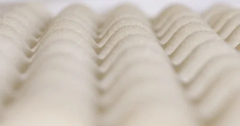 Hand is touching a memory foam mattress Stock Footage