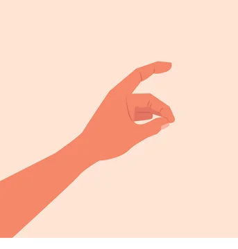 Hand touching or holding to something. Grabbing by hand vector illustration Stock Illustration