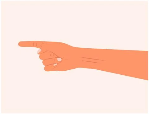 Hand touching or pointing to something with the index finger vector illustration Illustrazione stock