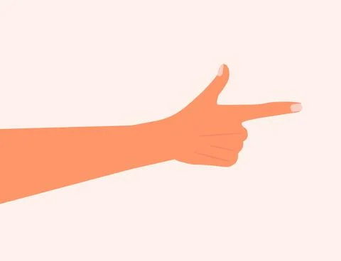 Hand touching or pointing to something with the index finger vector illustration Stock Illustration