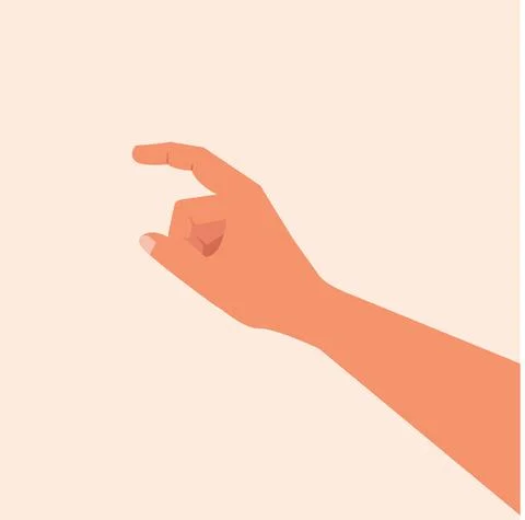 Hand touching or pointing to something with the index finger vector illustration Illustrazione stock