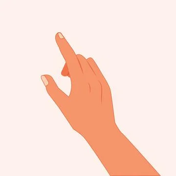Hand touching or pointing to something with the index finger vector illustration Stock Illustration