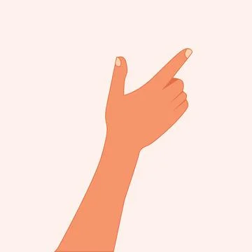 Hand touching or pointing to something with the index finger vector illustration Stock Illustration