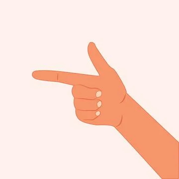 Hand touching or pointing to something with the index finger vector illustratiom Stock Illustration