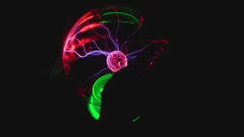 Hand Touching Plasma Ball Electric Beams Stock Footage 342798775