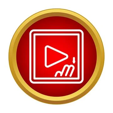 Hand touching play button digital media screen Illustrazione stock