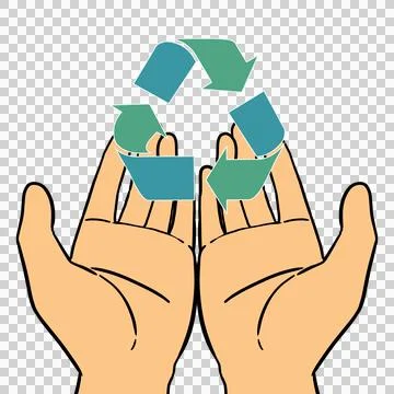 Hand touching  recycle icon 스톡 일러스트