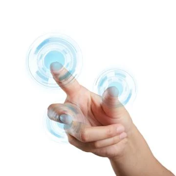 Hand touching screen interface Stock Illustration