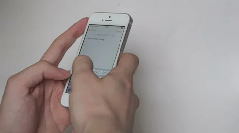 Hand touching screen on mobile smart phone Stock Footage 49194862