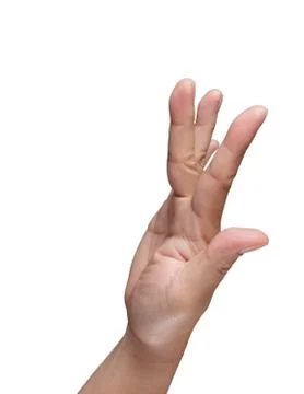 Hand touching screen Foto stock