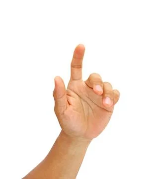 Hand touching screen Stock Photos