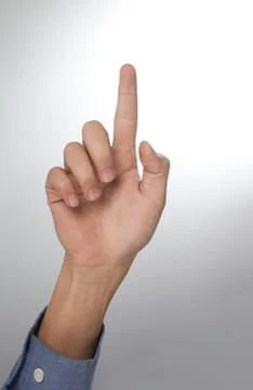 Hand touching screen Stock Photos