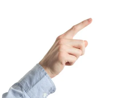 Hand touching screen Stock Photos