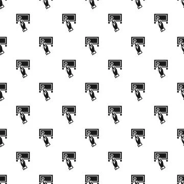 Hand touching screen seamless pattern background design Illustrazione stock