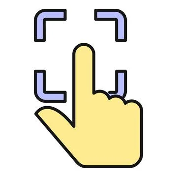 Hand touching screen selecting area for scanning focus Ilustração Stock
